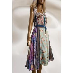 Byron Lars Anthropologie Patchwork Strapless Wilderflora Dress size 10